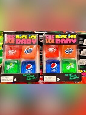 Needoh Nice Ice Baby Soda Dr. Pepper, Pepsi, Fanta & Sprite Squishies (2pack)